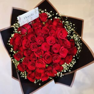 Red Roses And Baby's Breath