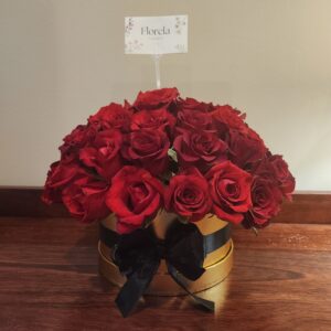 Red Rose Hatbox Arrangement